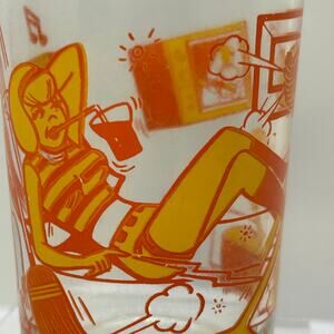 Welch's Sabrina "cleans her room" Jelly Glass 1971 Archie Comics w/Archie on TV